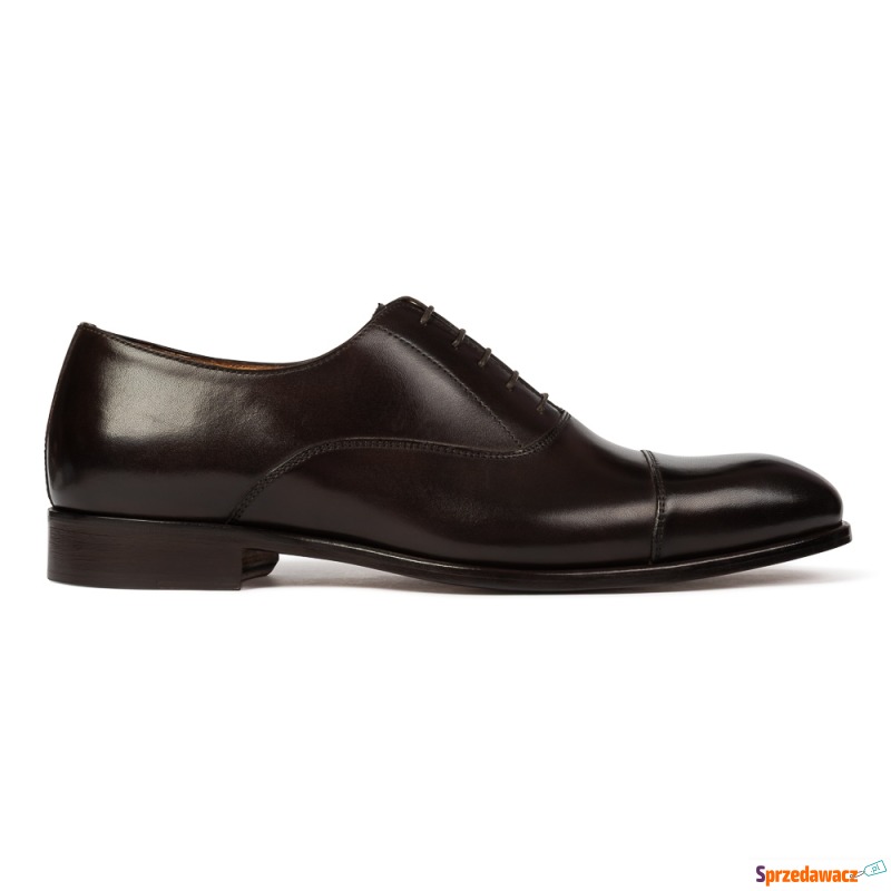 Eleganckie ciemnobrązowe skórzane buty męskie... - Półbuty męskie - Rzeszów