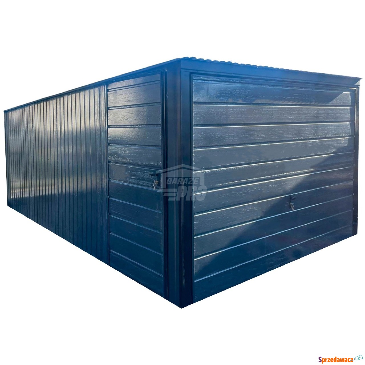 Garaż blaszany 3x5m - Brama uc...