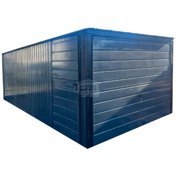 Garaż blaszany 3x5m - Brama uchylna - drzwi - antracyt - dach spad w tył GP479