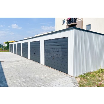 Rząd garaży 28x5,5m 7x bramy uchylne dach spad... - Garaże i wiaty - Ciechanów - zdjęcie 2