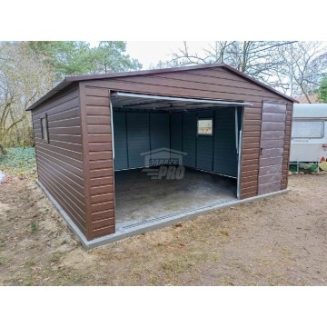 Garaż blaszany 5,5x6m Brama uchylna drzwi dre... - Garaże i wiaty - Kalisz - zdjęcie 4