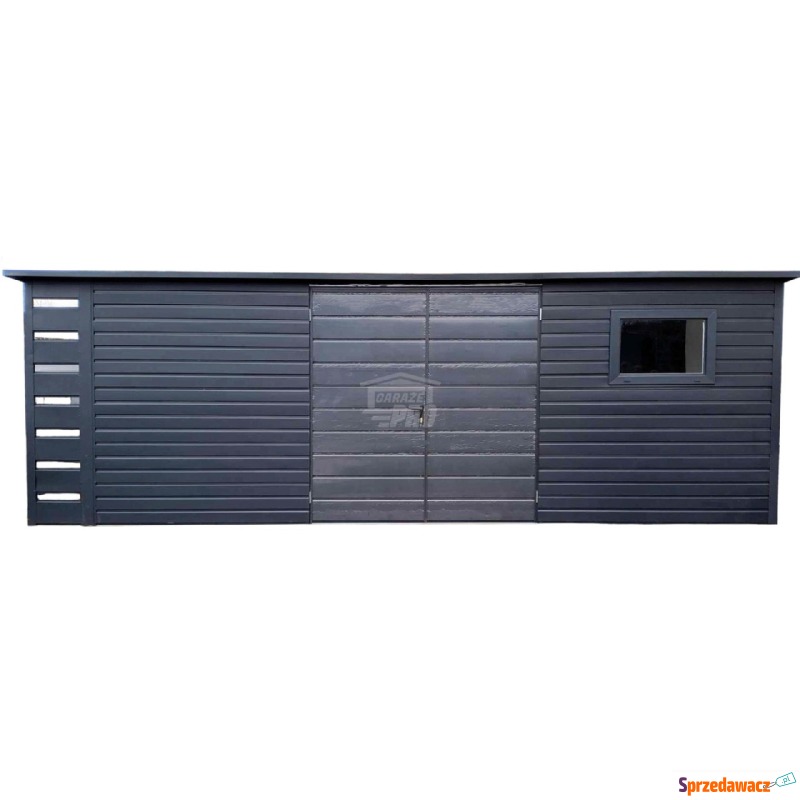 Schowek domek ogrodowy 6x2,5m + wiata 0,5m Brama... - Altany, domki, namioty - Otwock