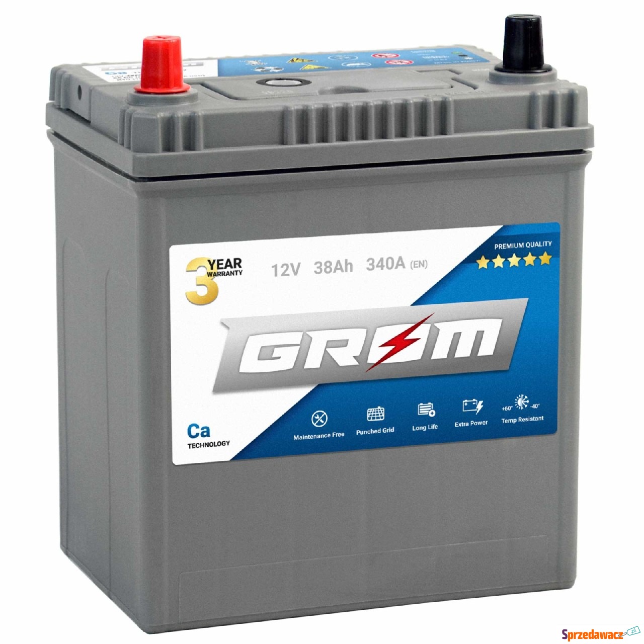 Akumulator 38Ah 340A GROM Premium