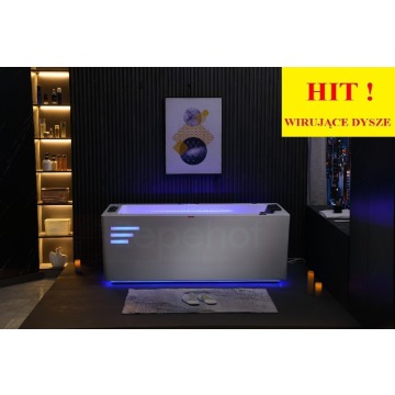 Wanna z hydromasażem EB-033 prostokątna 170cmx90cmx60cm Wodospad +Ambiente z podgrzewaczem