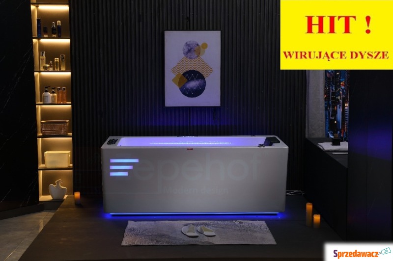 Wanna z hydromasażem EB-033 prostokątna 170cm... - Wanny - Grabówka