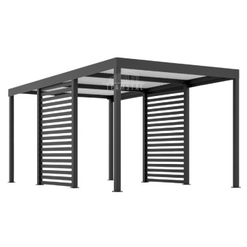 CarPort Premium - Wiata samochodowa 3x5 Antracyt Zabudowa - TS1039