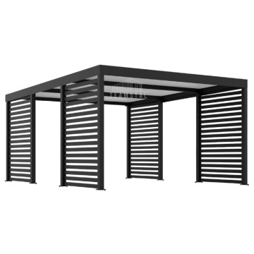 CarPort Premium - Wiata samochodowa 4x5 Antracyt Zabudowa - TS1040