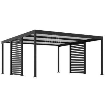 CarPort Premium - Wiata samochodowa 5x5 Antracyt Zabudowa - TS1043