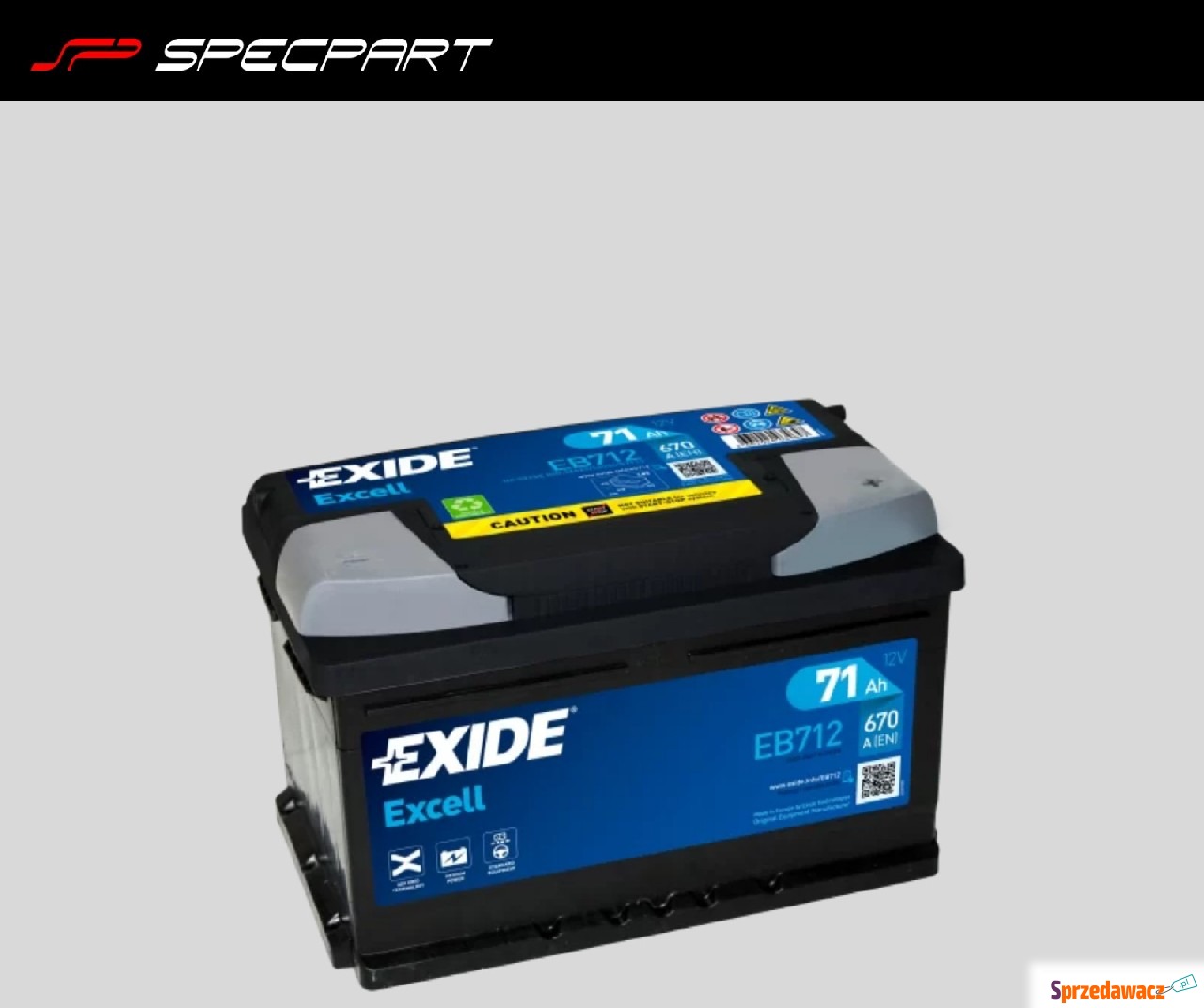 Akumulator 71Ah 670A Exide Excell