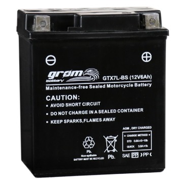 Akumulator motocyklowy Grom Gtx7l-bs Ytx7l-bs 12V 6Ah 120A P+