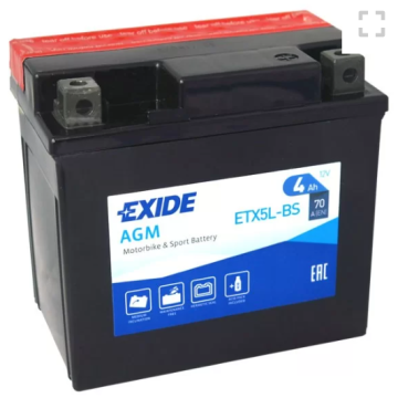 Akumulator motocyklowy Exide Etx5l-bs Ytx5l-bs... - Układ elektryczny - Augustów - zdjęcie 1