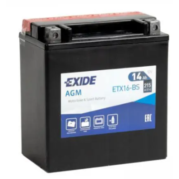 Akumulator motocyklowy Exide Etx16-bs Ytx16-bs... - Układ elektryczny - Augustów - zdjęcie 1