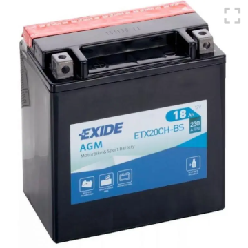 Akumulator motocyklowy Exide Etx20ch-bs Ytx20ch-bs... - Układ elektryczny - Augustów - zdjęcie 1