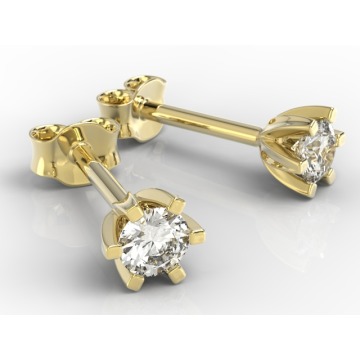 Kolczyki z żółtego złota z diamentami LPK-8032Z