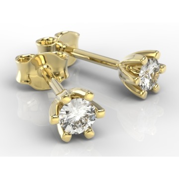 Kolczyki z żółtego złota z diamentami LPK-8020Z