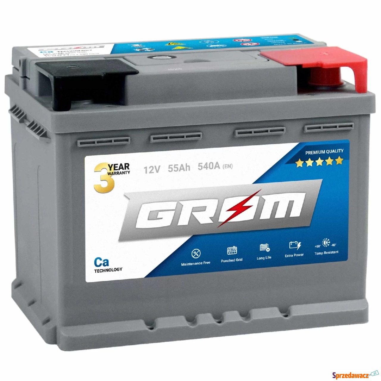 Akumulator 55Ah 540A GROM Premium