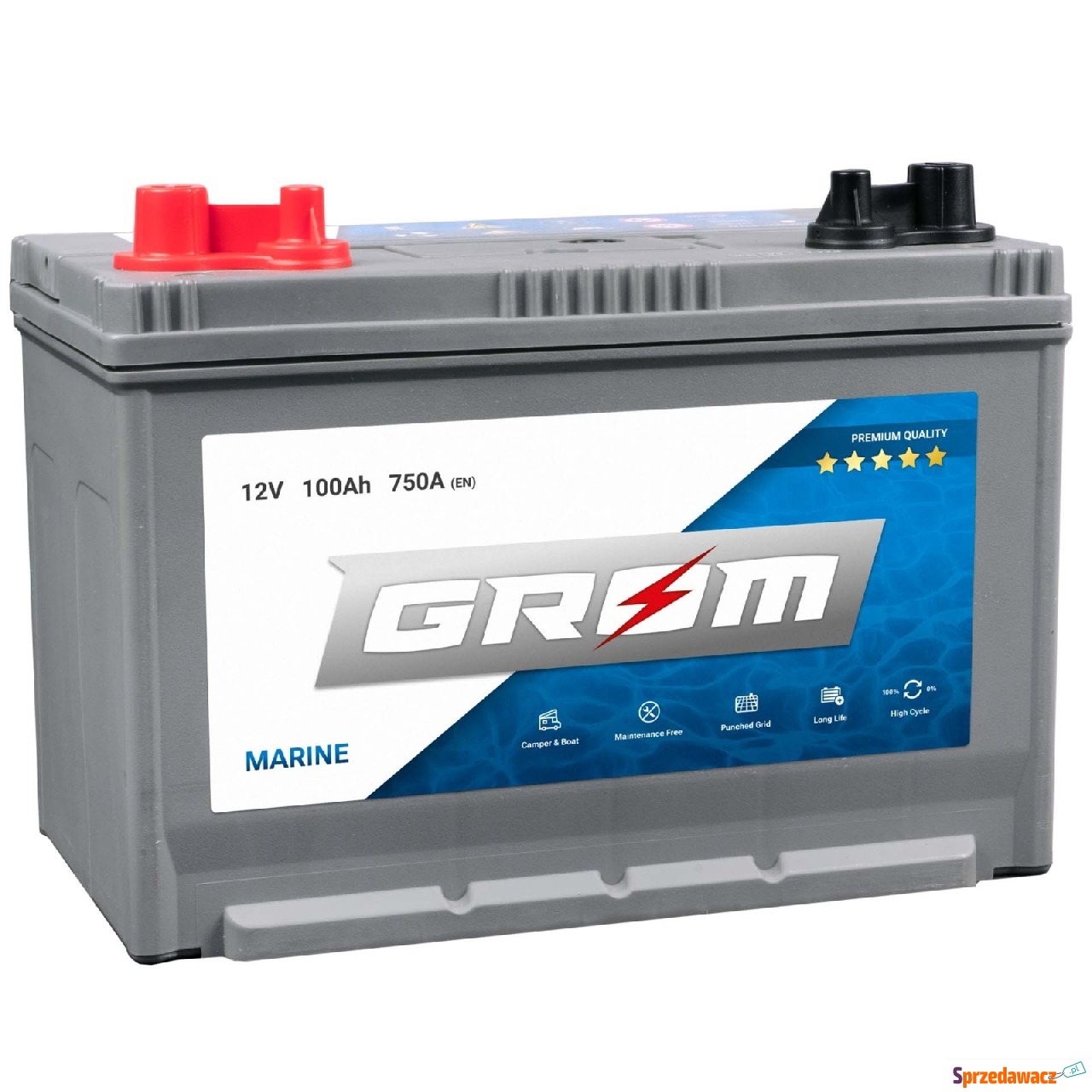 Akumulator 100Ah 750A GROM Marine...