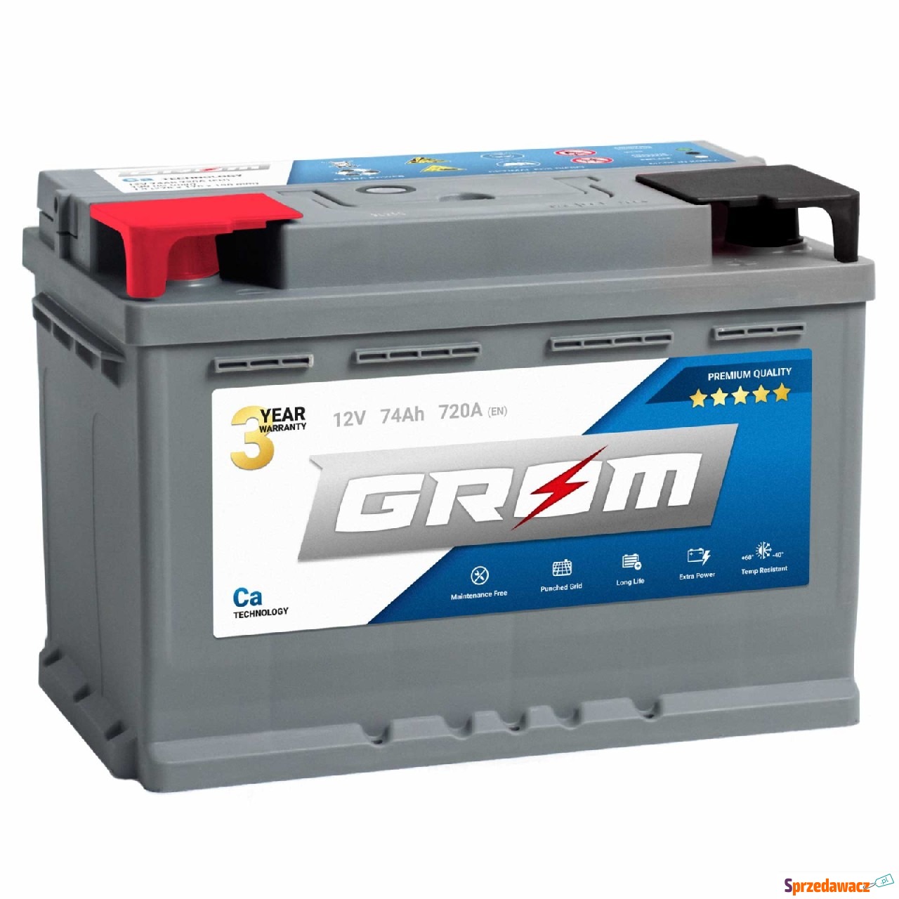 Akumulator GROM Premium 74Ah 720A...