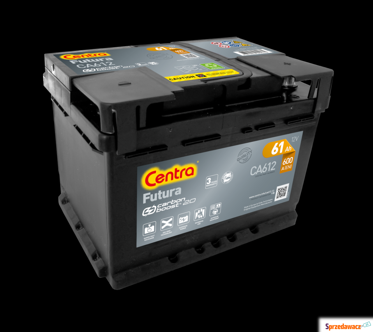 Akumulator Centra Futura 61Ah 600A