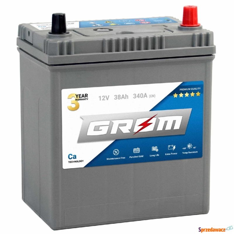 Akumulator 38Ah 340A Grom Jap P/L+ - Akumulatory - Sanok