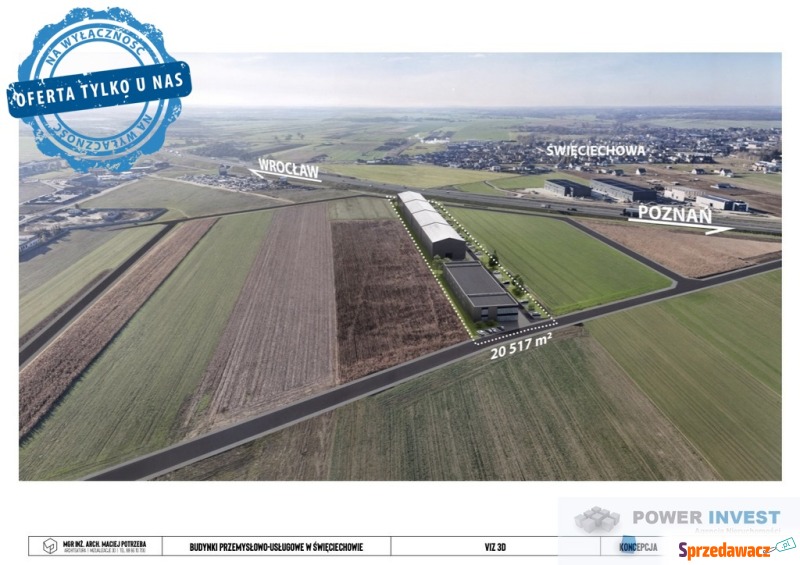 Grunt inwestycyjny 2,05 ha przy...
