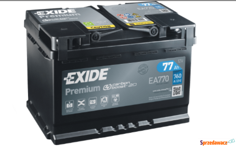 Akumulator 77Ah Exide Premium 760A Płock Chopina... - Akumulatory - Płock