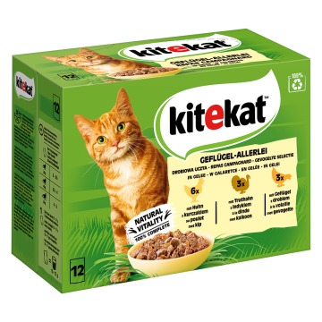 Kitekat w saszetkach, 48 x 85 g - Drobiowa różnorodność w galarecie