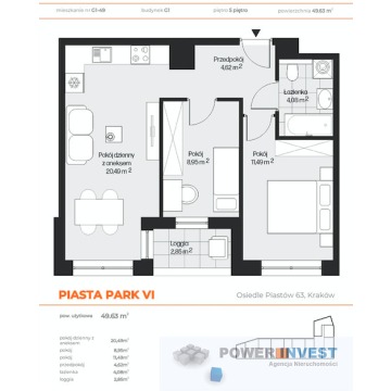 Mieszkanie trzypokojowe Kraków - Mistrzejowice,   50 m2 - Sprzedam - zdjęcie 2