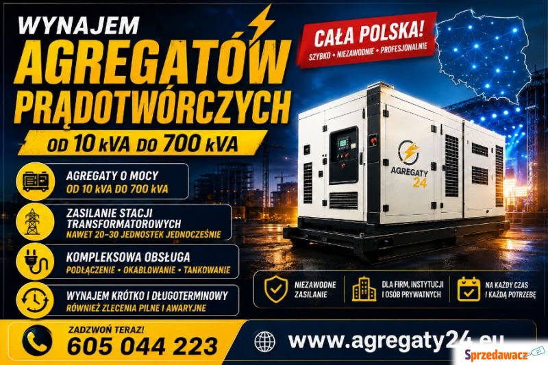 Agregaty prądotwórcze do 700 kva...