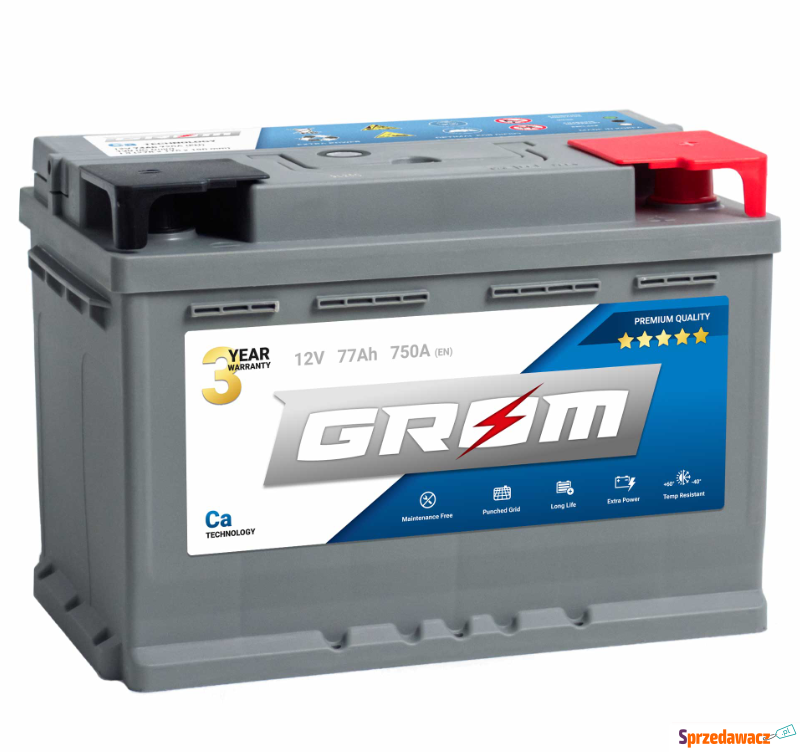 Akumulator GROM Premium 77Ah 750A...