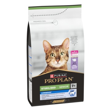 PURINA PRO PLAN Sterilised Senior 7+ Longevis, indyk  - 4 x 1,5 kg