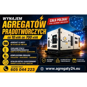 Agregaty prądotwórcze do 700 kva  - wynajem - usługi