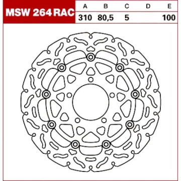 TRW Tarcza hamulcowa MSW264RAC KAWASAKI ZZR 1400 G