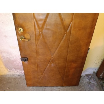 Drzwi retro PRL 205x85 cm z oryginalnym obiciem... - Drzwi, ościeżnice - Łódź - zdjęcie 3