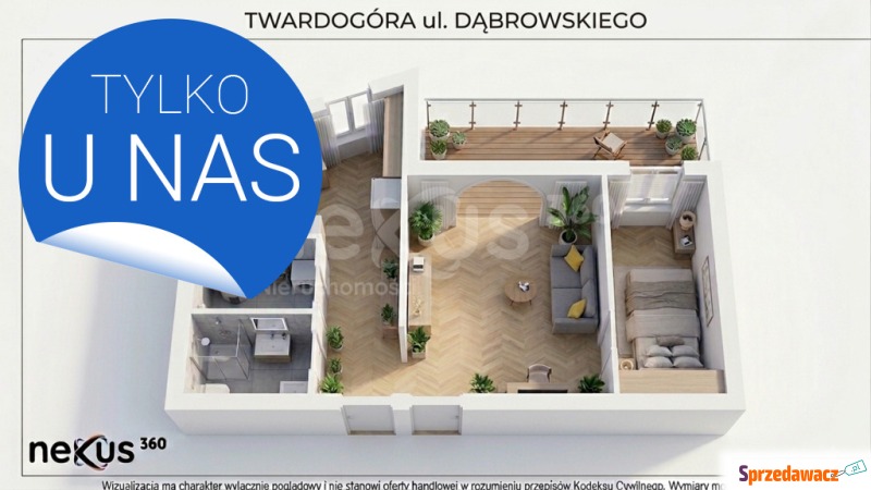 Mieszkanie 2pokoje, 57,9 m² z...