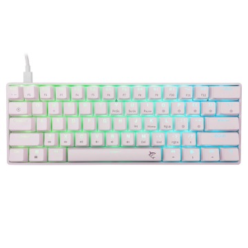 Klawiatura Klawiatura gamingowa White Shark Shinobi Blue przewodowa mechaniczna podświetlana biała