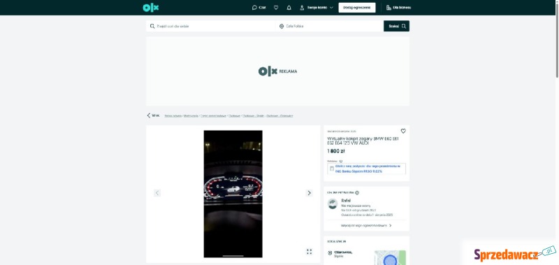 Wirtualny kokpit zegary BMW seria 5 i 6 - Zegary, liczniki - Ożarowice