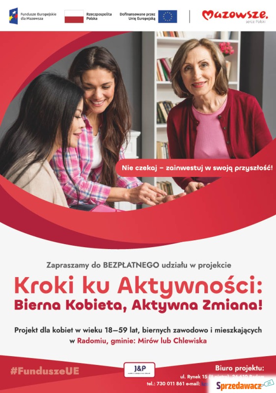 Bezpłatne szkolenia dla kobiet, Projekt współ... - Pozostałe kursy - Radom