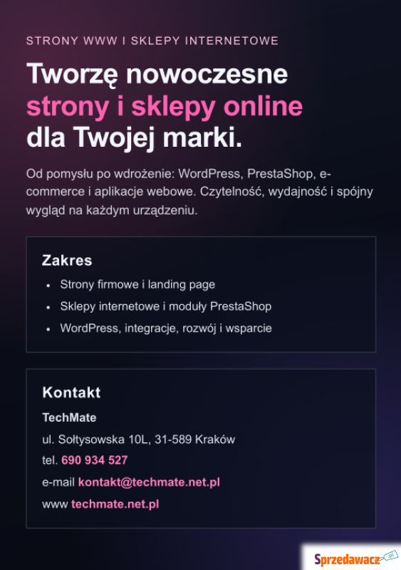 Strony www i sklepy internetowe