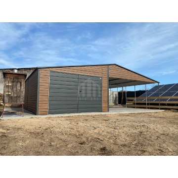 Garaż blaszany 4x6 m + wiata 6x6 m brama dwus... - Garaże i wiaty - Chodzież - zdjęcie 4