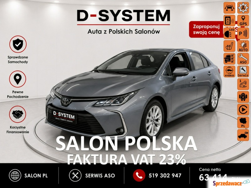 Toyota Corolla  Sedan/Limuzyna 2022,  1.8 hybryda, automat - Na sprzedaż za 63 414 zł - Białystok