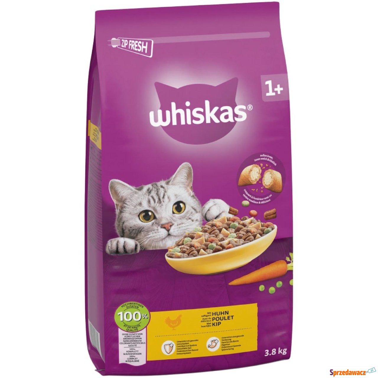 Whiskas 1+ z kurczakiem - 3,8 kg