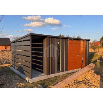 Schowek Domek ogrodowy 5x4 m + wiata 1 m brama... - Altany, domki, namioty - Płock - zdjęcie 4