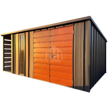 Schowek Domek ogrodowy 5x4 m + wiata 1 m brama dwuskrzydłowa okno dach SO210