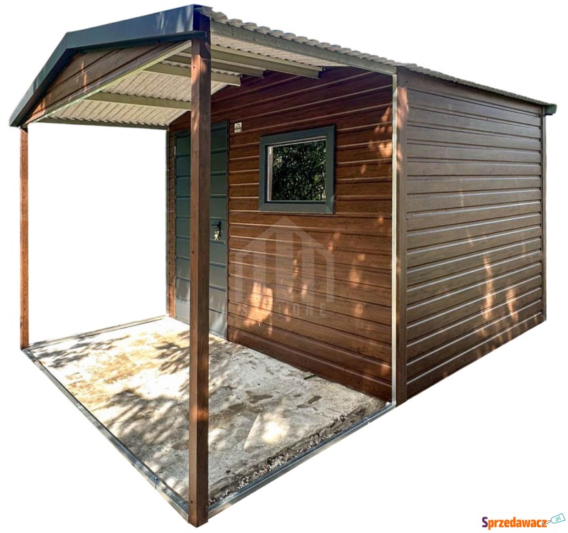 Schowek domek ogrodowy 2,5x2 m + wiata 1,5 m drzwi... - Altany, domki, namioty - Iława