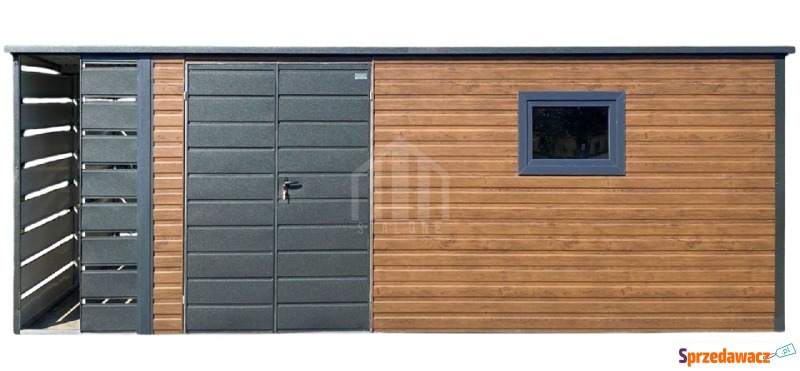 Schowek domek ogrodowy 5,5x3 + wiata 1m brama... - Altany, domki, namioty - Radom