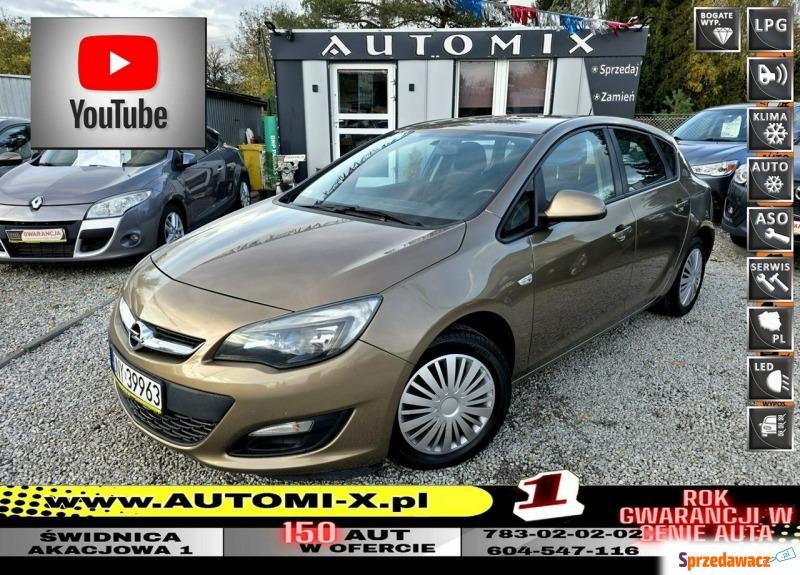 Opel Astra  Hatchback 2013,  1.4 benzyna+LPG - Na sprzedaż za 24 800 zł - Świdnica