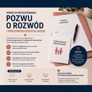 Pomoc w przygotowaniu pozwu rozwodowego i porozumienia rodzicielskiego