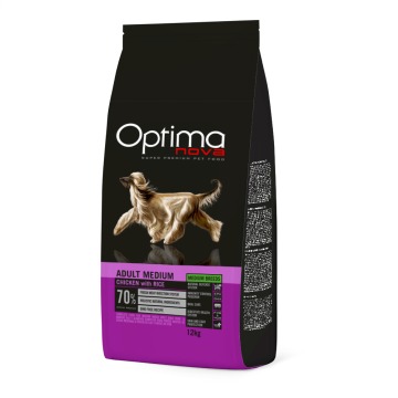 Optimanova Medium Adult, kurczak i ryż - 2 x 12 kg