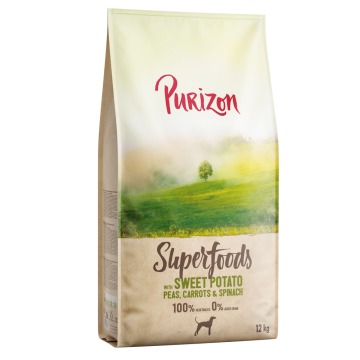 Purizon Superfoods Veggie bataty z groszkiem, marchewką i szpinakiem - 12 kg